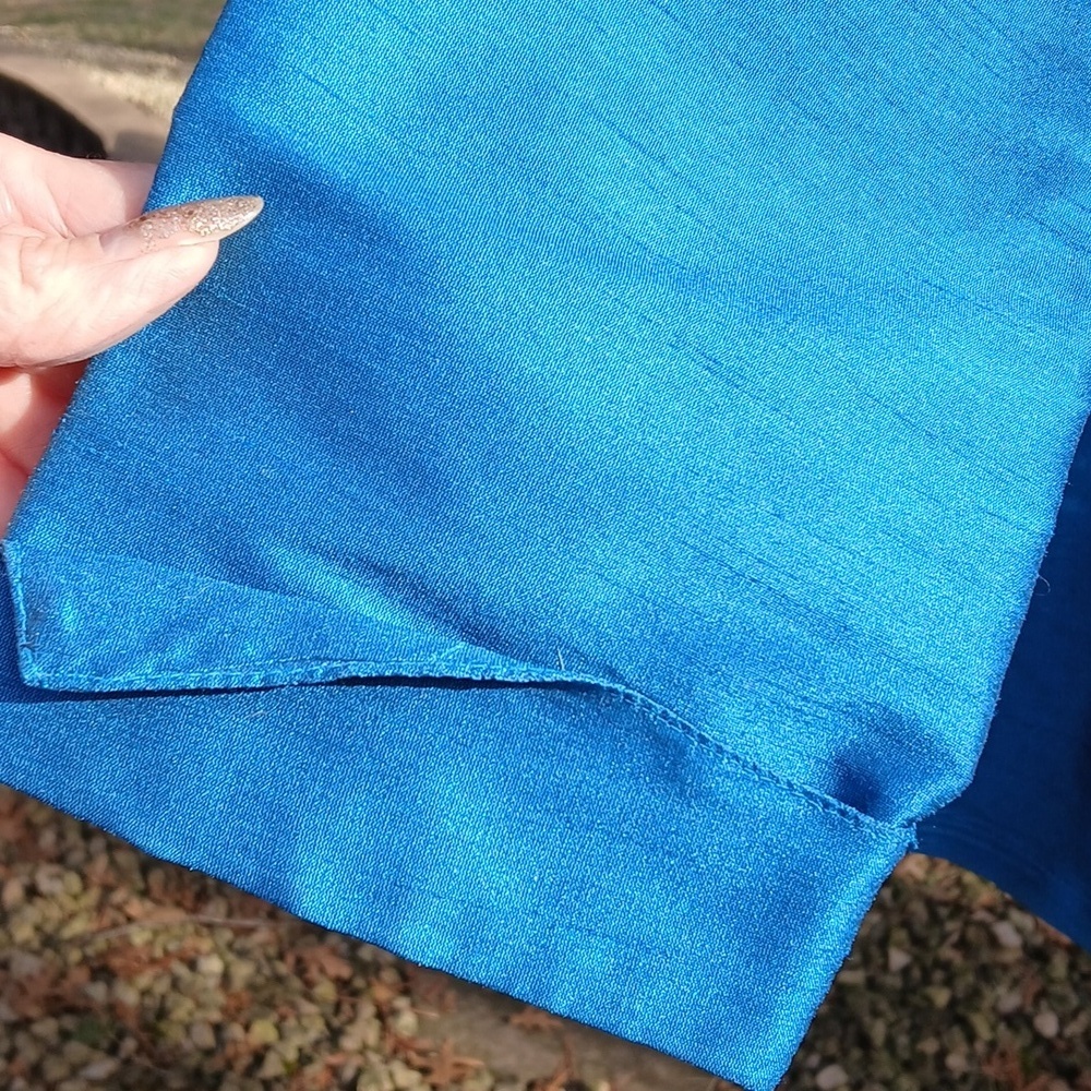 Gumps SAN FRANCISCO 50% Silk Blue Jacket Sz M - Picture 5 of 11